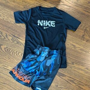 Nike t 
UA shorts
